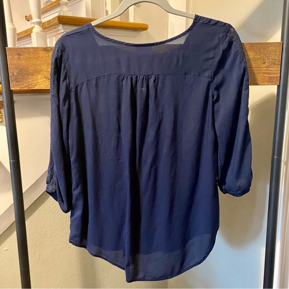 Mossimo dark blue peasant blouse size S - Picture 7 of 10